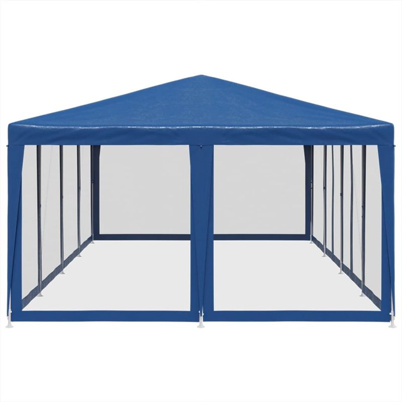 Casa si Gradina - Gradina si terasa - Umbrele si pavilioane - Pavilioane - Cort de petrecere cu 12 pereti din plasa, albastru, 8x4 m, HDPE - Infinity.ro