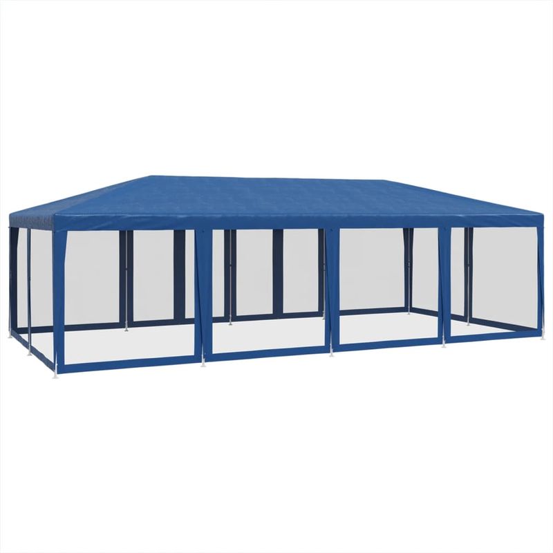 Casa si Gradina - Gradina si terasa - Umbrele si pavilioane - Pavilioane - Cort de petrecere cu 12 pereti din plasa, albastru, 8x4 m, HDPE - Infinity.ro