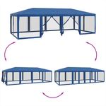 Casa si Gradina - Gradina si terasa - Umbrele si pavilioane - Pavilioane - Cort de petrecere cu 12 pereti din plasa, albastru, 8x4 m, HDPE - Infinity.ro