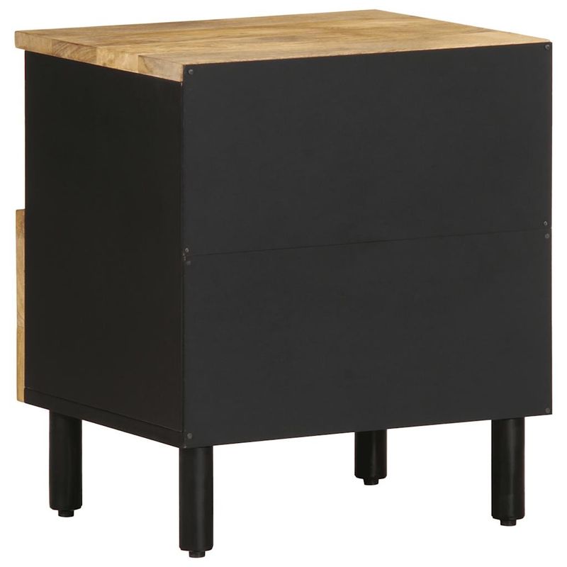 Casa si Gradina - Mobilier - Comode si corpuri - Noptiere - Noptiera, negru, 40x33x46 cm, lemn masiv de mango brut - Infinity.ro