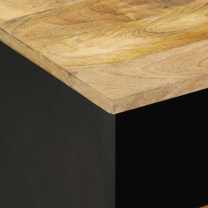 Casa si Gradina - Mobilier - Comode si corpuri - Noptiere - Noptiera, negru, 40x33x46 cm, lemn masiv de mango brut - Infinity.ro