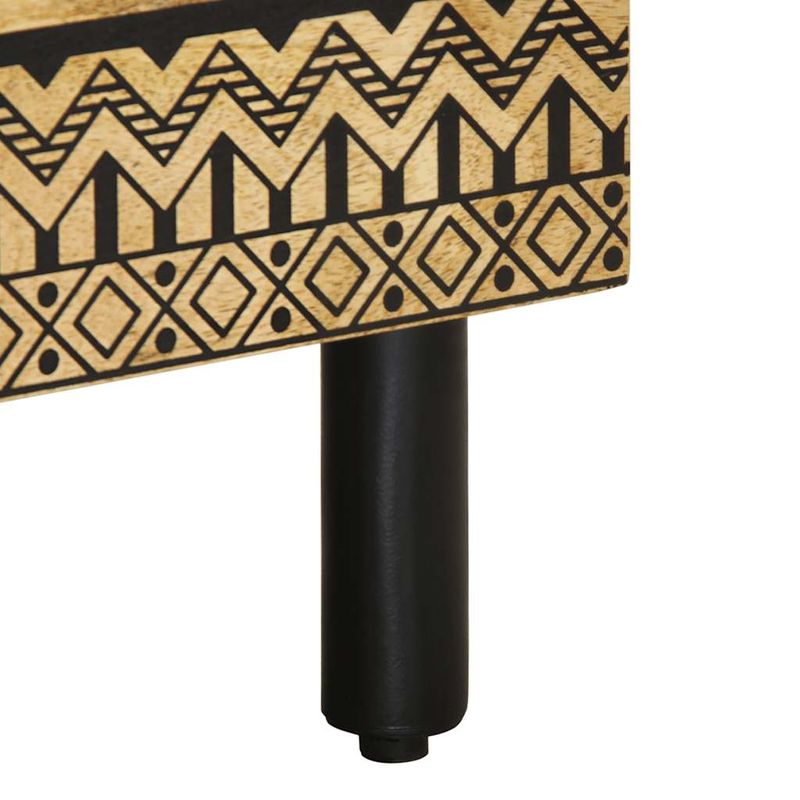 Casa si Gradina - Mobilier - Comode si corpuri - Noptiere - Noptiera, negru, 40x33x46 cm, lemn masiv de mango brut - Infinity.ro