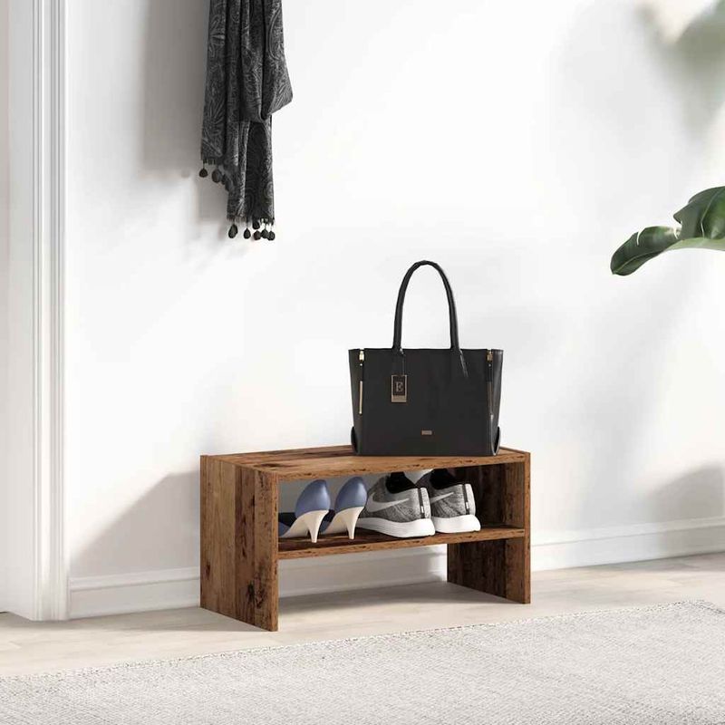 Casa si Gradina - Mobilier - Organizare si depozitare - Organizator incaltaminte - Suport pantofi stivuibil din lemn vechi 60x30x30,5 cm - Infinity.ro