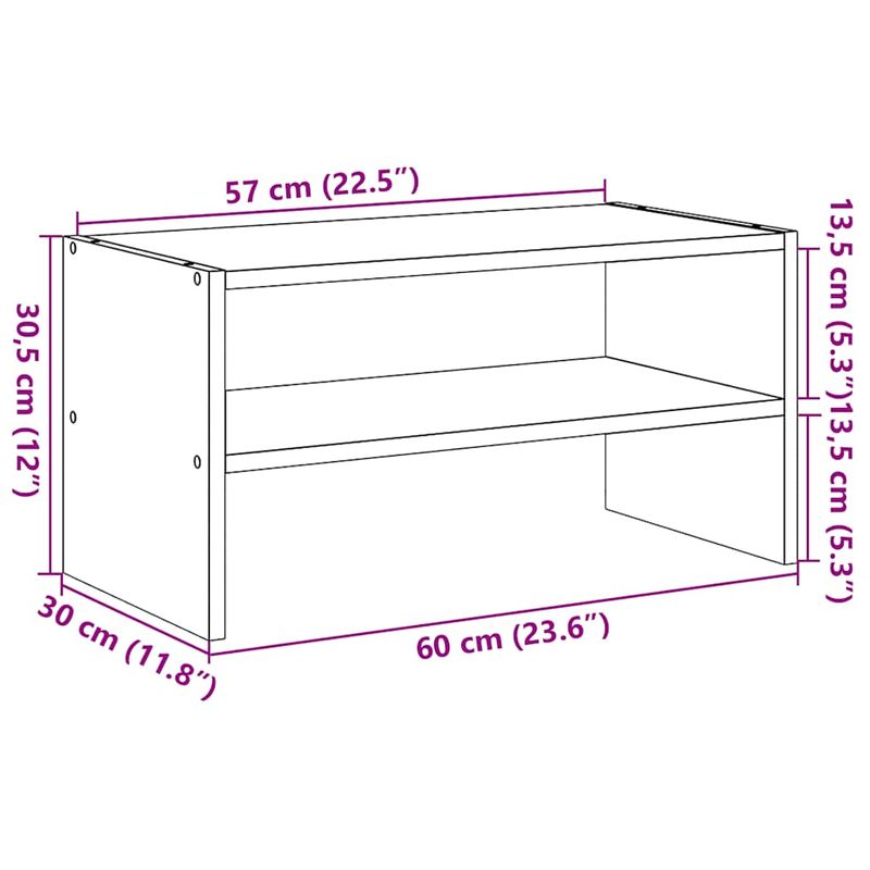 Casa si Gradina - Mobilier - Organizare si depozitare - Organizator incaltaminte - Suport pantofi stivuibil din lemn vechi 60x30x30,5 cm - Infinity.ro
