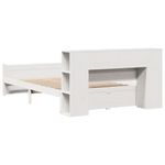 Casa si Gradina - Mobilier - Paturi si accesorii - Paturi - Pat cu biblioteca fara saltea, alb, 150x200 cm, lemn masiv pin - Infinity.ro