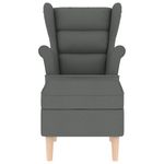 Casa si Gradina - Mobilier - Scaune si fotolii - Fotolii - Fotoliu cu taburet pentru picioare, gri inchis, material textil - Infinity.ro