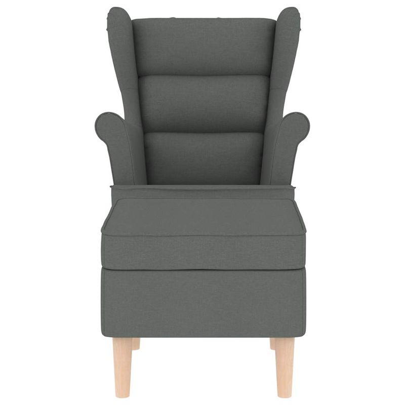 Casa si Gradina - Mobilier - Scaune si fotolii - Fotolii - Fotoliu cu taburet pentru picioare, gri inchis, material textil - Infinity.ro