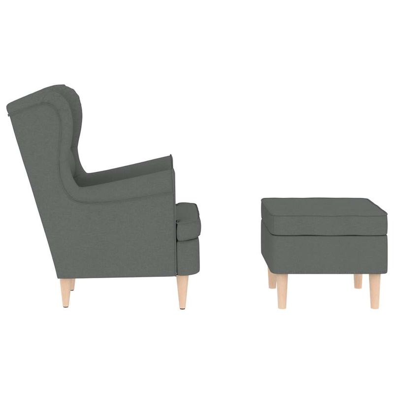 Casa si Gradina - Mobilier - Scaune si fotolii - Fotolii - Fotoliu cu taburet pentru picioare, gri inchis, material textil - Infinity.ro