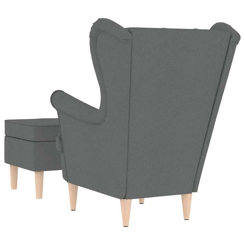 Casa si Gradina - Mobilier - Scaune si fotolii - Fotolii - Fotoliu cu taburet pentru picioare, gri inchis, material textil - Infinity.ro