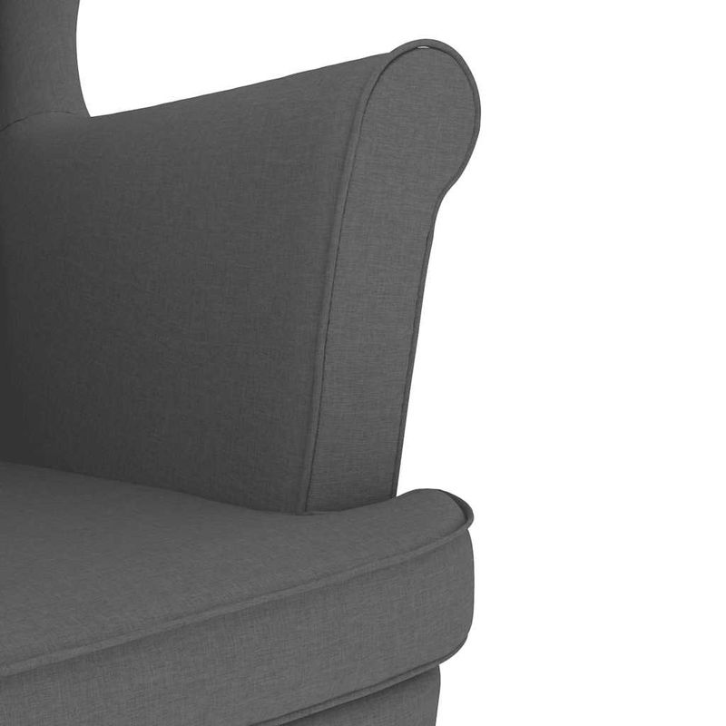 Casa si Gradina - Mobilier - Scaune si fotolii - Fotolii - Fotoliu cu taburet pentru picioare, gri inchis, material textil - Infinity.ro