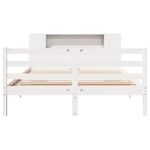 Casa si Gradina - Mobilier - Paturi si accesorii - Paturi - Pat cu biblioteca fara saltea, alb, 150x200 cm, lemn masiv pin - Infinity.ro