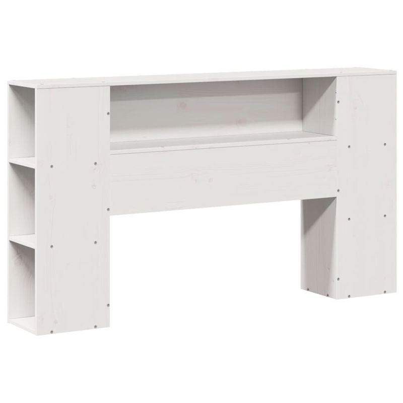 Casa si Gradina - Mobilier - Paturi si accesorii - Paturi - Pat cu biblioteca fara saltea, alb, 150x200 cm, lemn masiv pin - Infinity.ro