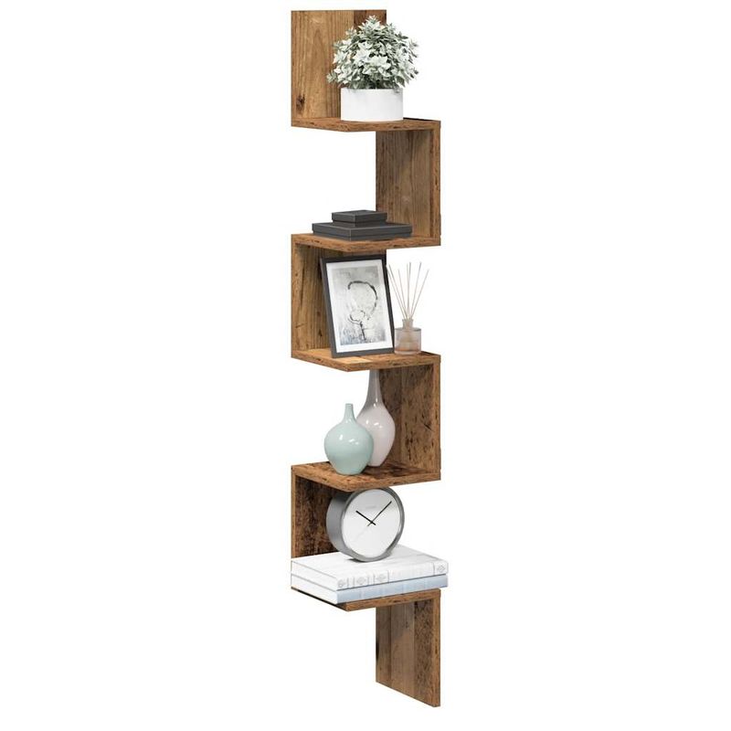 Casa si Gradina - Mobilier - Biblioteci si rafturi - Rafturi - Raft perete pentru colt lemn vechi 20x20x127,5cm lemn prelucrat - Infinity.ro