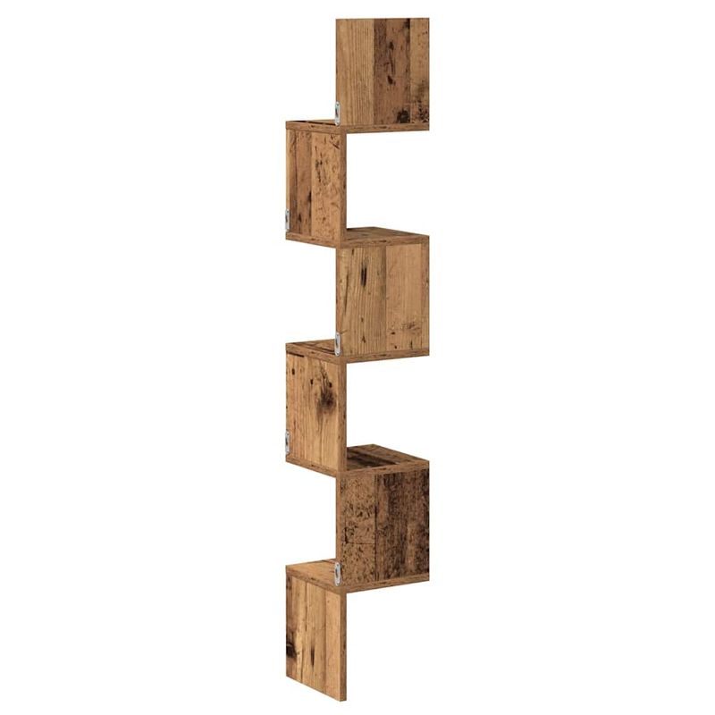 Casa si Gradina - Mobilier - Biblioteci si rafturi - Rafturi - Raft perete pentru colt lemn vechi 20x20x127,5cm lemn prelucrat - Infinity.ro