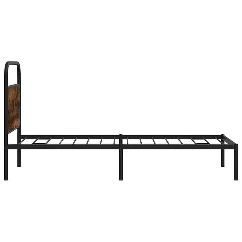 Casa si Gradina - Mobilier - Paturi si accesorii - Paturi - Cadru de pat fara saltea 90x200cm Stejar fumuriu lemn prelucrat, model cu tăblie - Infinity.ro