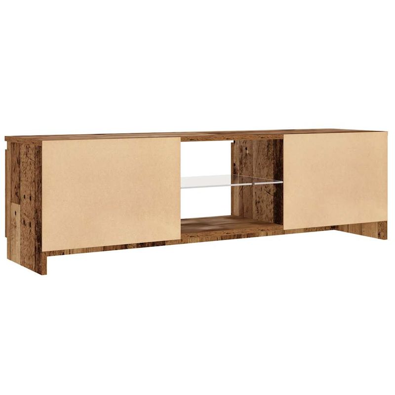 Casa si Gradina - Mobilier - Comode si corpuri - Comode - Dulap TV cu lumini LED lemn vechi 120x30x36 cm lemn prelucrat - Infinity.ro