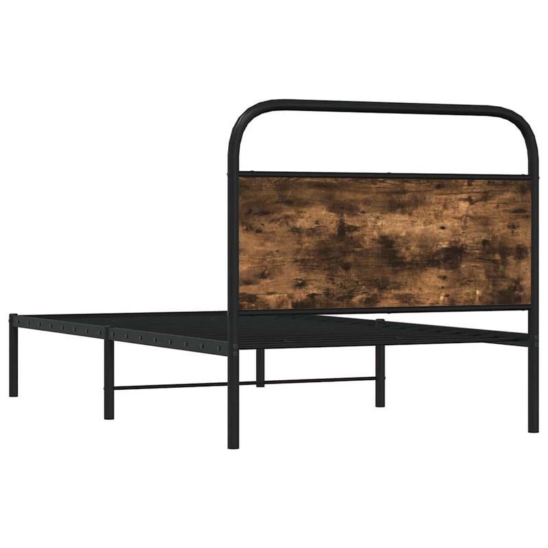Casa si Gradina - Mobilier - Paturi si accesorii - Paturi - Cadru de pat fara saltea 90x200cm Stejar fumuriu lemn prelucrat, model cu tăblie - Infinity.ro