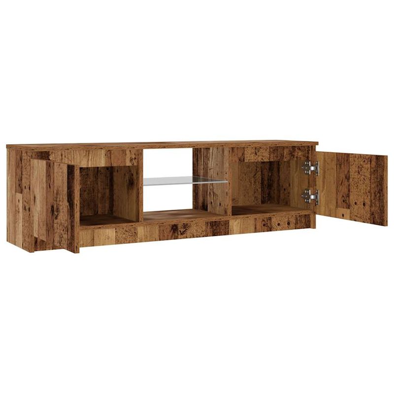 Casa si Gradina - Mobilier - Comode si corpuri - Comode - Dulap TV cu lumini LED lemn vechi 120x30x36 cm lemn prelucrat - Infinity.ro