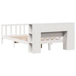 Casa si Gradina - Mobilier - Paturi si accesorii - Paturi - Pat cu biblioteca fara saltea, alb, 150x200 cm, lemn masiv pin - Infinity.ro
