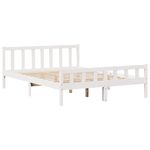 Casa si Gradina - Mobilier - Paturi si accesorii - Paturi - Pat cu biblioteca fara saltea, alb, 150x200 cm, lemn masiv pin - Infinity.ro