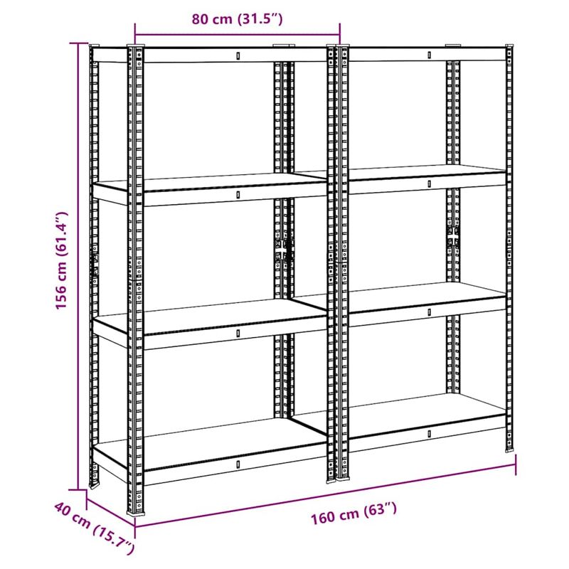 Casa si Gradina - Mobilier - Biblioteci si rafturi - Rafturi - Rafturi de depozitare cu 4 niveluri, 2 buc., albastru otel/lemn - Infinity.ro