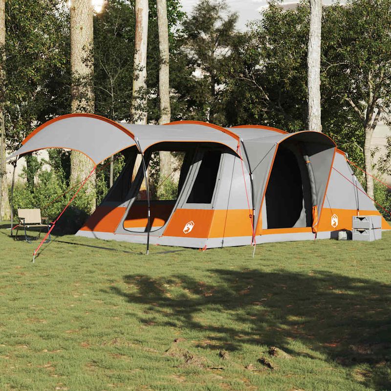 Sport si Outdoor - Camping - Corturi camping - Cort de camping tunel 5 persoane, gri/portocaliu, impermeabil - Infinity.ro