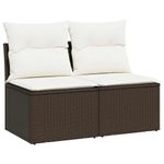 Casa si Gradina - Gradina si terasa - Mobilier exterior - Seturi mobila gradina - Set canapele de gradina, 2 piese, cu perne, maro poliratan maro - Infinity.ro