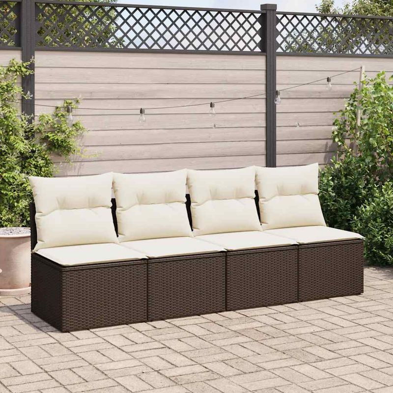 Casa si Gradina - Gradina si terasa - Mobilier exterior - Seturi mobila gradina - Set canapele de gradina, 2 piese, cu perne, maro poliratan maro - Infinity.ro