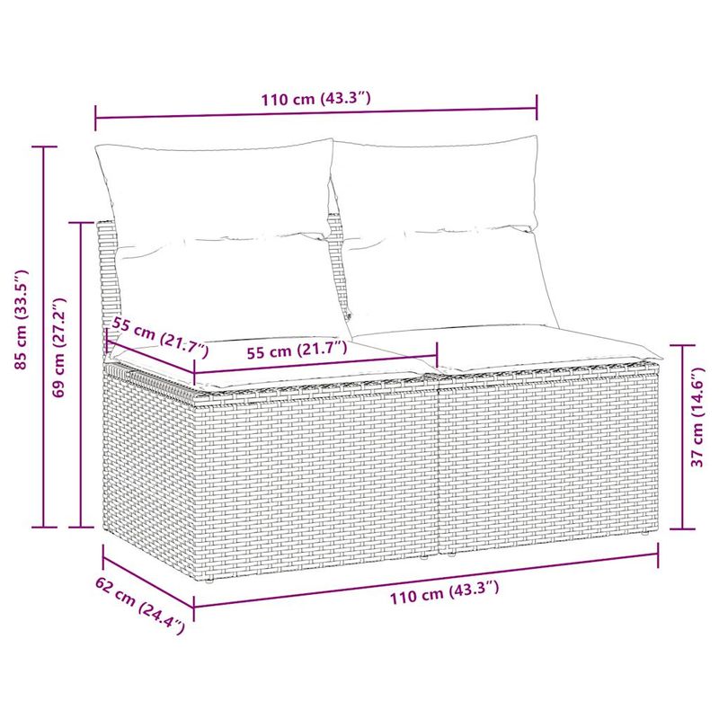 Casa si Gradina - Gradina si terasa - Mobilier exterior - Seturi mobila gradina - Set canapele de gradina, 2 piese, cu perne, maro poliratan maro - Infinity.ro