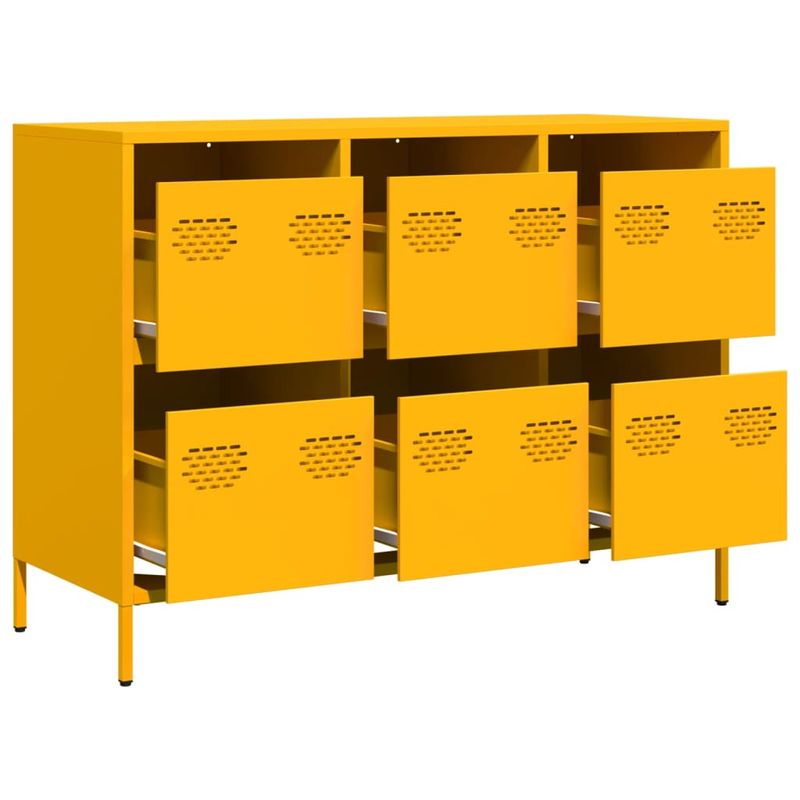 Casa si Gradina - Mobilier - Comode si corpuri - Comode - Dulap, galben mustar, 101,5x39x73,5 cm, otel laminat la rece - Infinity.ro
