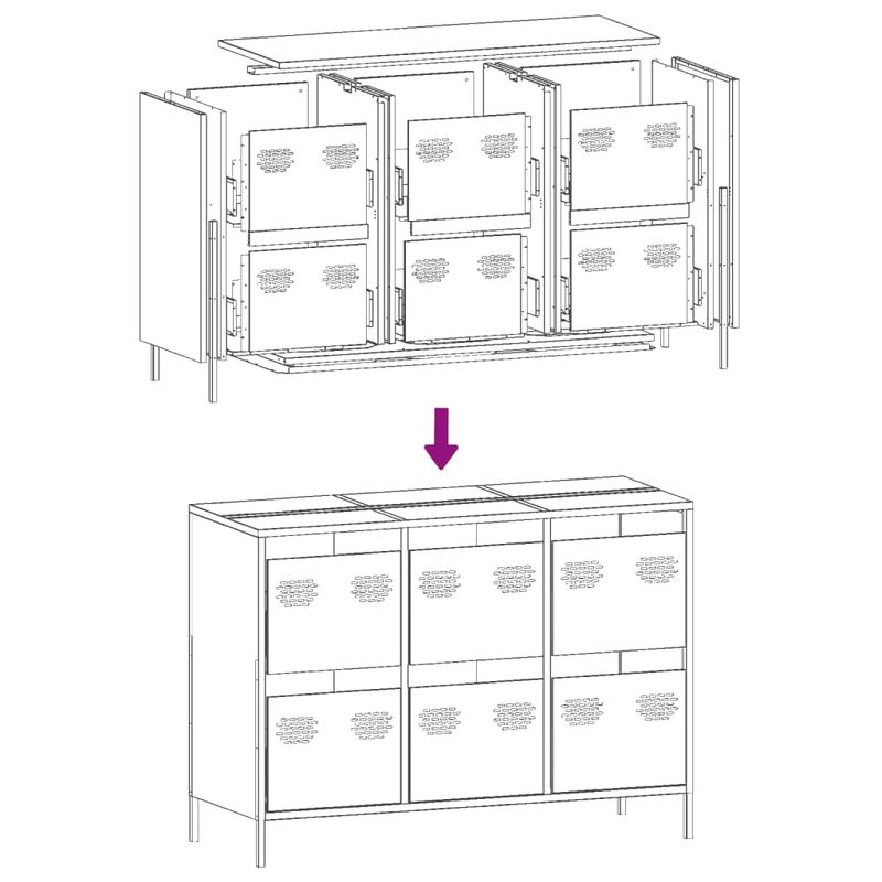 Casa si Gradina - Mobilier - Comode si corpuri - Comode - Dulap, galben mustar, 101,5x39x73,5 cm, otel laminat la rece - Infinity.ro
