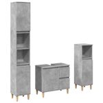 Casa si Gradina - Mobilier - Seturi de mobilier - Seturi baie - Set mobilier de baie, 3 piese, gri beton, lemn compozit - Infinity.ro