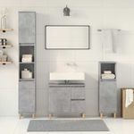 Casa si Gradina - Mobilier - Seturi de mobilier - Seturi baie - Set mobilier de baie, 3 piese, gri beton, lemn compozit - Infinity.ro