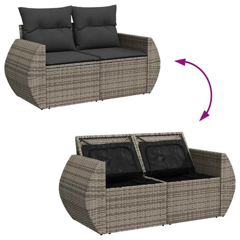 Casa si Gradina - Gradina si terasa - Mobilier exterior - Seturi mobila gradina - Set canapea de gradina cu perne, 5 piese, gri, poliratan - Infinity.ro