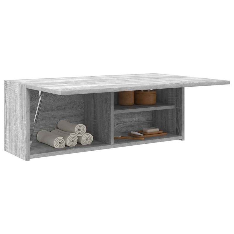 Casa si Gradina - Mobilier - Mobilier baie - Corpuri baie - Dulap perete baie, gri sonoma, 80x25x30cm, lemn prelucrat - Infinity.ro