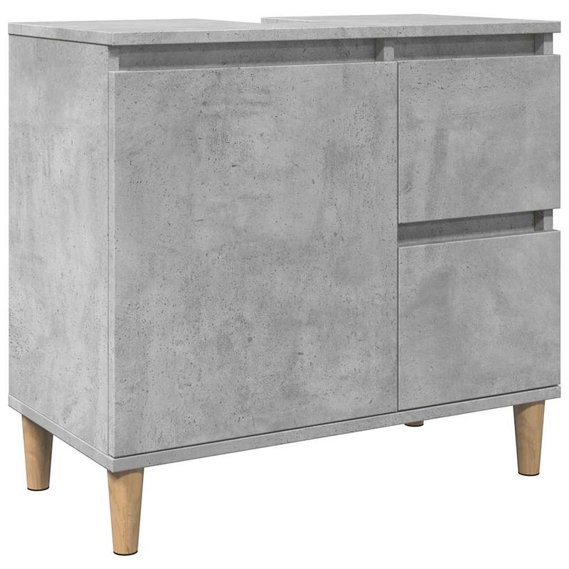 Casa si Gradina - Mobilier - Seturi de mobilier - Seturi baie - Set mobilier de baie, 3 piese, gri beton, lemn compozit - Infinity.ro