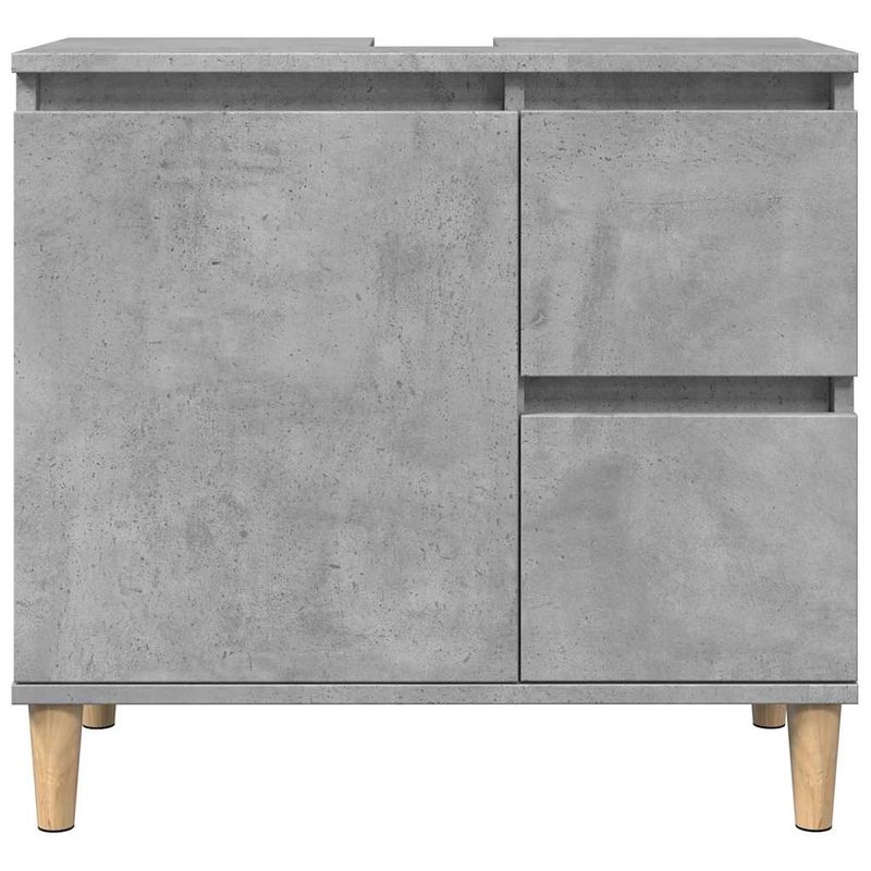 Casa si Gradina - Mobilier - Seturi de mobilier - Seturi baie - Set mobilier de baie, 3 piese, gri beton, lemn compozit - Infinity.ro