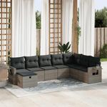 Casa si Gradina - Gradina si terasa - Mobilier exterior - Seturi mobila gradina - Set canapele de gradina cu perne, 8 piese, gri, poliratan - Infinity.ro