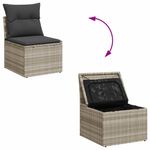 Casa si Gradina - Gradina si terasa - Mobilier exterior - Seturi mobila gradina - Set mobilier de gradina cu perne, 8 piese gri deschis poliratan - Infinity.ro