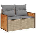 Casa si Gradina - Gradina si terasa - Mobilier exterior - Seturi mobila gradina - Set canapele gradina cu perne 6 piese bej poliratan/lemn acacia - Infinity.ro