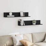 Casa si Gradina - Mobilier - Biblioteci si rafturi - Rafturi - Rafturi perete 2 buc. negru, 100x16,5x16,5 cm, lemn prelucrat - Infinity.ro