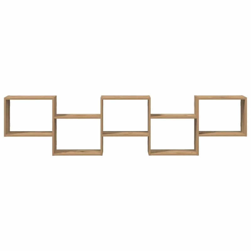 Casa si Gradina - Mobilier - Biblioteci si rafturi - Rafturi - Raft cubic de perete cu 5 compartimente stejar artizanal lemn - Infinity.ro