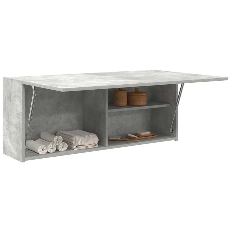 Casa si Gradina - Mobilier - Mobilier baie - Corpuri baie - Dulap perete baie, gri beton, 100x25x40 cm, lemn prelucrat - Infinity.ro