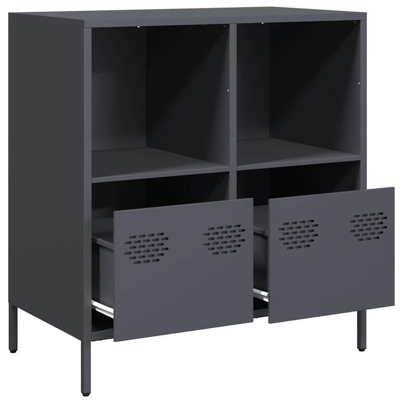 Casa si Gradina - Mobilier - Comode si corpuri - Comode - Dulap, antracit, 68x39x73,5 cm, otel laminat la rece - Infinity.ro