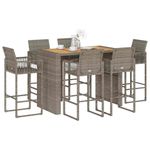 Casa si Gradina - Gradina si terasa - Mobilier exterior - Seturi mobila gradina - Set bar de gradina 7 piese fara perne Salcam din polirattan gri - Infinity.ro