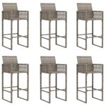 Casa si Gradina - Gradina si terasa - Mobilier exterior - Seturi mobila gradina - Set bar de gradina 7 piese fara perne Salcam din polirattan gri - Infinity.ro
