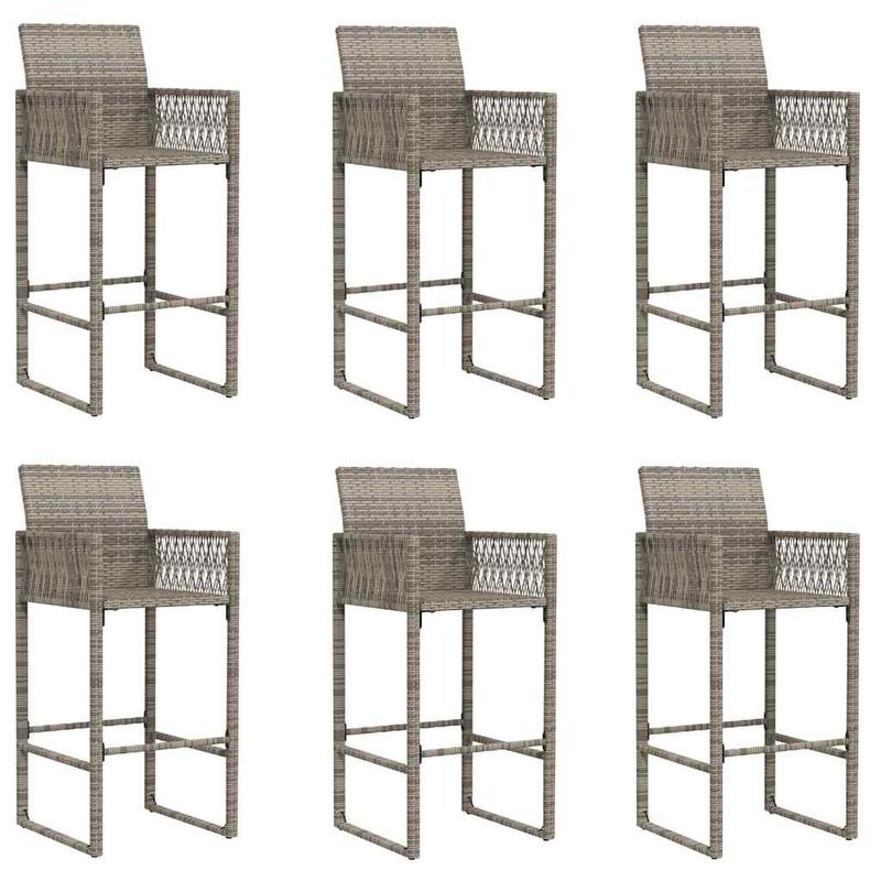 Casa si Gradina - Gradina si terasa - Mobilier exterior - Seturi mobila gradina - Set bar de gradina 7 piese fara perne Salcam din polirattan gri - Infinity.ro
