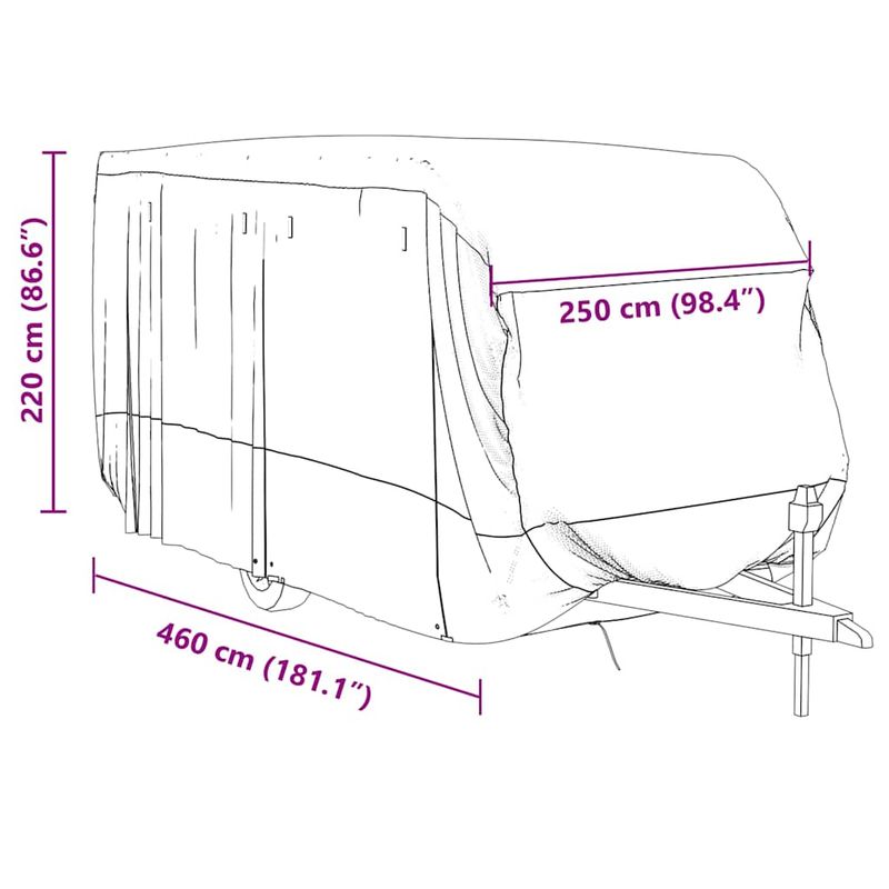 Auto si Moto - Intretinere auto - Huse auto - Husa de rulota gri 460x250x220 cm Tesatura netesuta - Infinity.ro