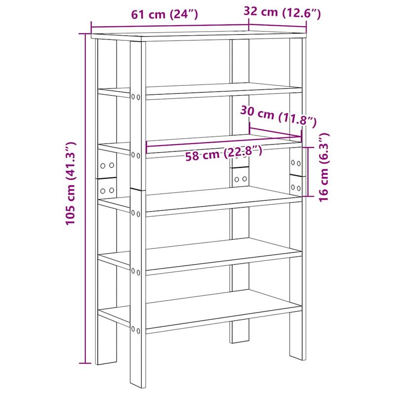 Casa si Gradina - Mobilier - Organizare si depozitare - Organizator incaltaminte - Pantofar, negru, 61x32x105 cm, lemn prelucrat - Infinity.ro