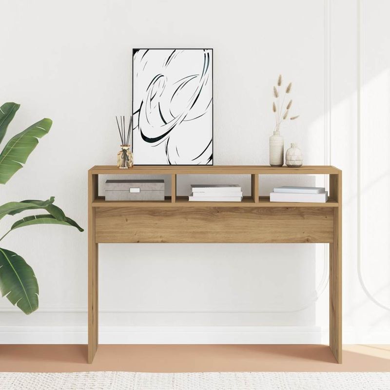 Casa si Gradina - Mobilier - Comode si corpuri - Console - Masuta consola, stejar artizanal, 105x30x80 cm, lemn prelucrat - Infinity.ro